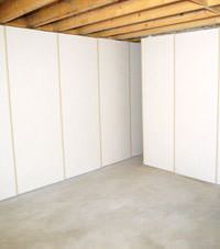 Unfinished basement insulated wall covering in Snohomish, Washington